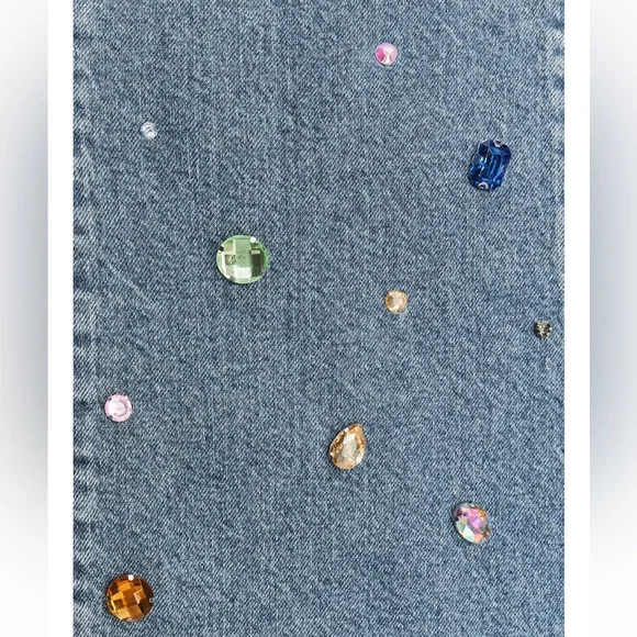 Zara TRF Jewel Denim Dress - Picture 5 of 6